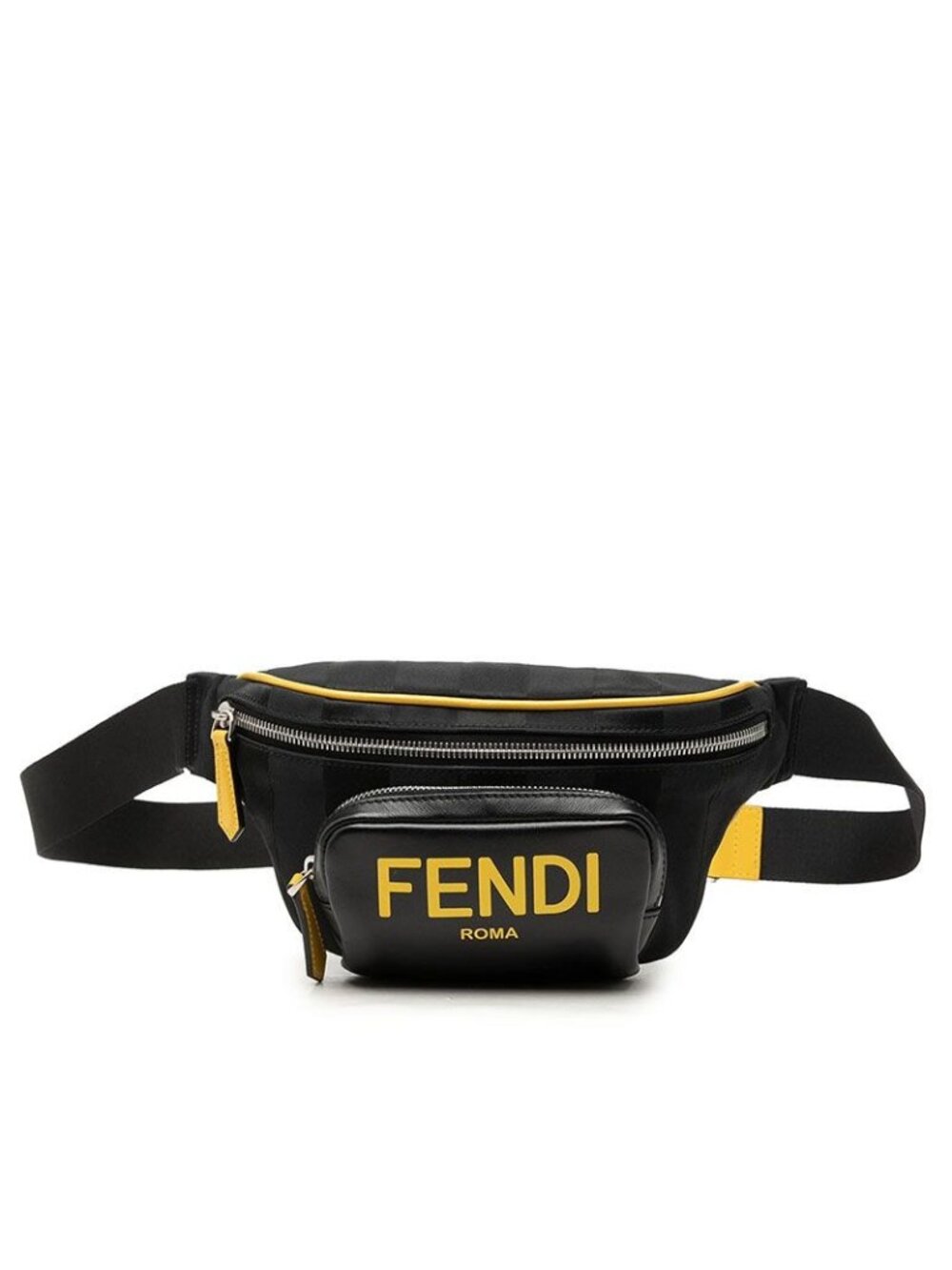 Fendi Belt Bag Black Yellow Nylon Leather